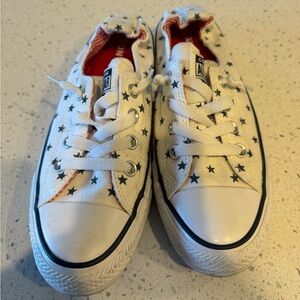 Converse Womens White and Blue Star Sneakers